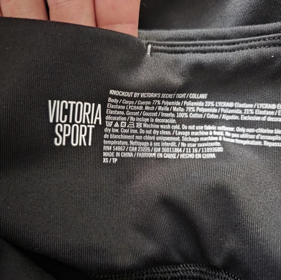 Leggings PINK Victoria's Secret Sport Black High-Waisted - Picture 4 of 5